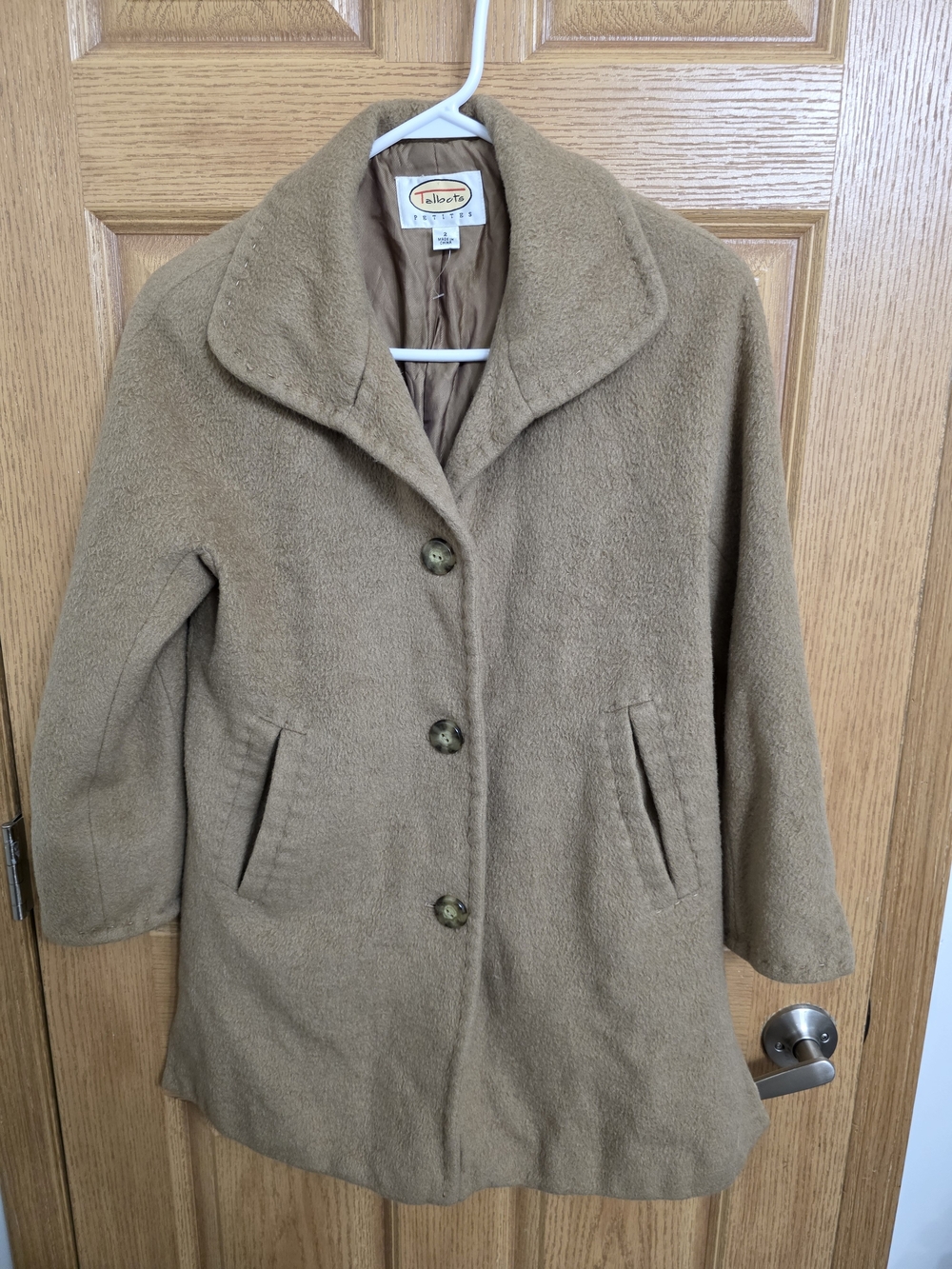 Talbots Women's Camel Hair Tan Pea Coat